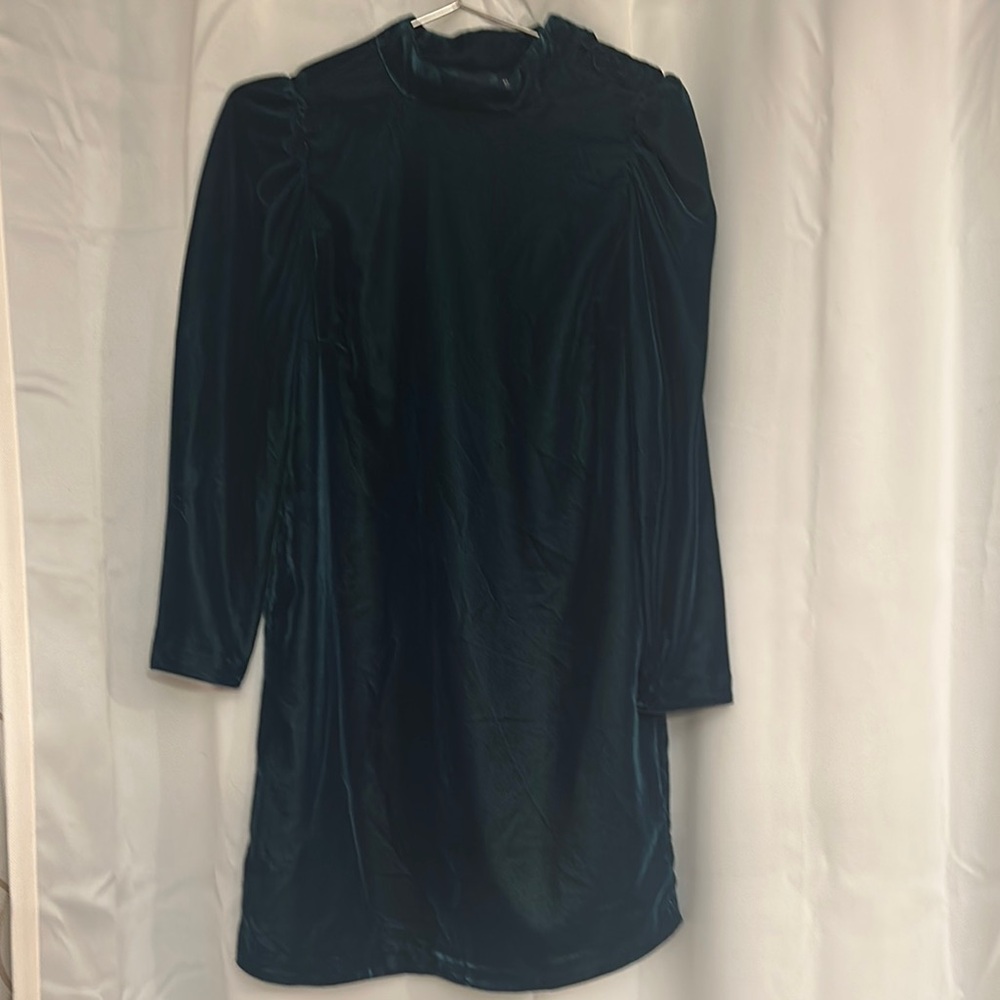 Elegant Dark Green Velvet Dress